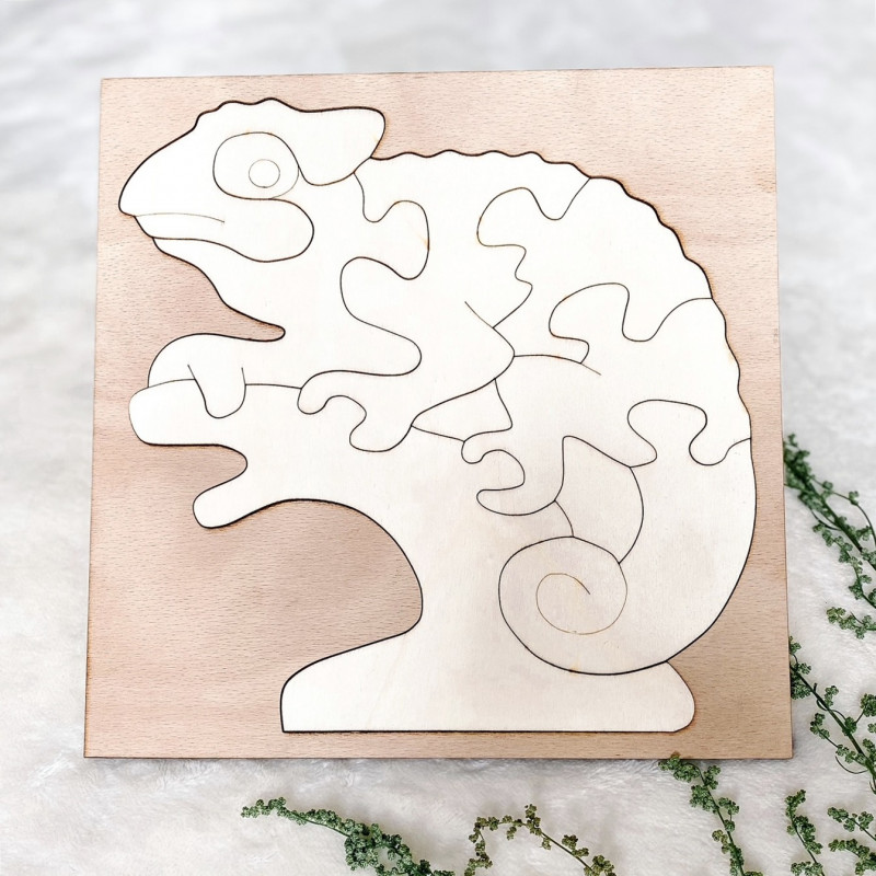 Dwukolorowa drewniana wkładka montessori dla...