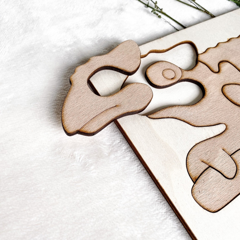 Dwukolorowa drewniana wkładka montessori dla...