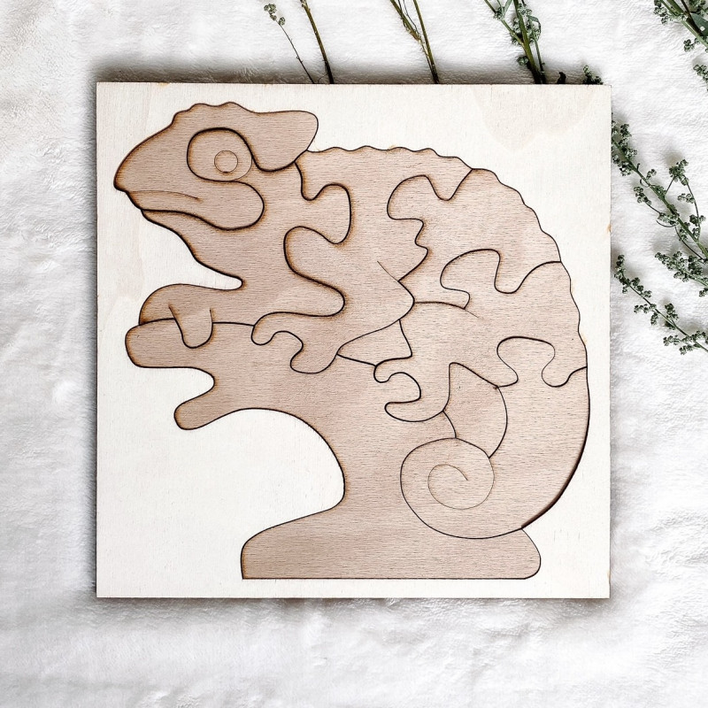 Dwukolorowa drewniana wkładka montessori dla...