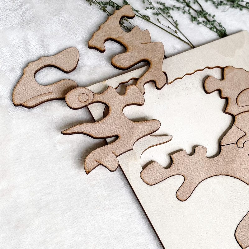 Dwukolorowa drewniana wkładka montessori dla...