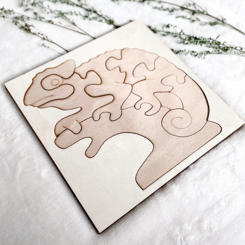 Dwukolorowa drewniana wkładka montessori dla...