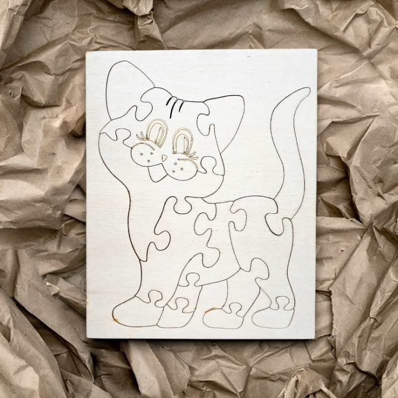 Drewniana wkładka Montessori dla dzieci - KOT |...