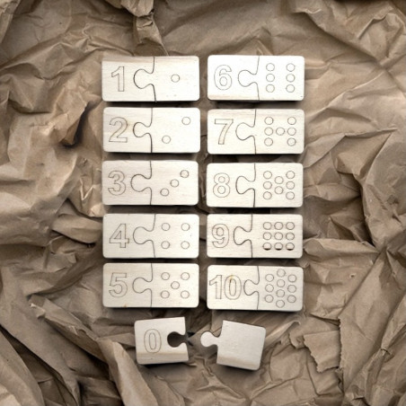 Wkład drewniany Montessori dla dzieci - dwuczęściowy DOMINO | SENTOP