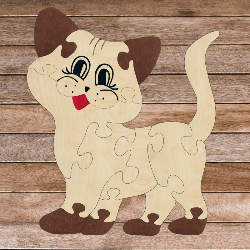 Drewniana wkładka Montessori dla dzieci - KOT |...