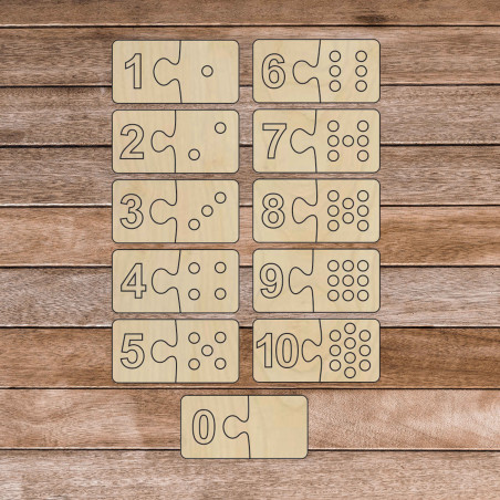 Wkład drewniany Montessori dla dzieci - dwuczęściowy DOMINO | SENTOP