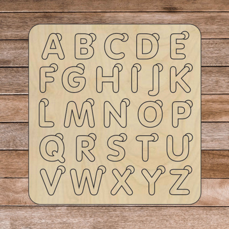 Drewniana wkładka montessori dla dzieci - ALFABET | SENTOP