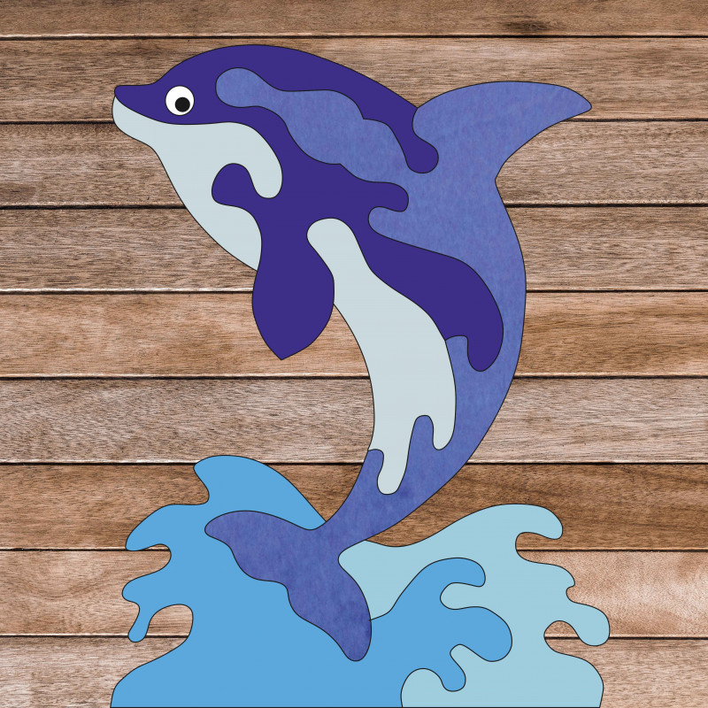 Drewniana pomoc sensoryczna Montessori - Delfin...