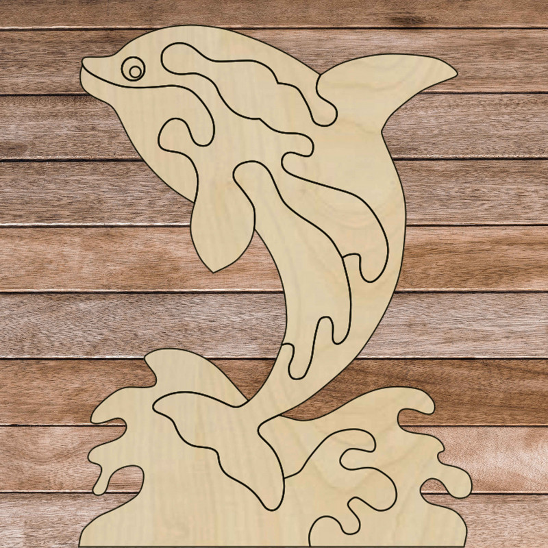 Drewniana pomoc sensoryczna Montessori - Delfin...