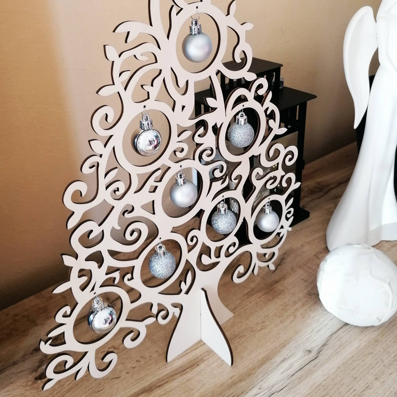 Drewniana choinka z naturalnego drewna - 40 cm,...