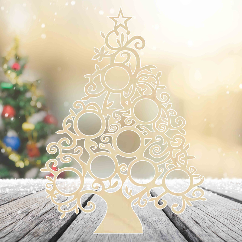 Drewniana choinka z naturalnego drewna - 40 cm,...