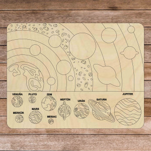 Drewniane puzzle montessori - Układ słoneczny 10 sztuk |... 2