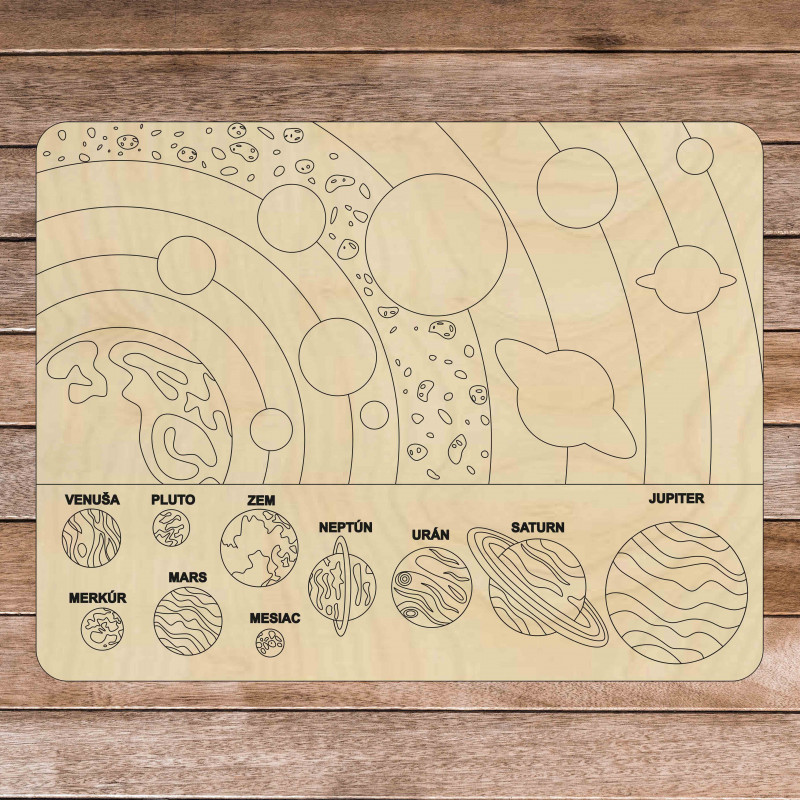 Drewniane puzzle montessori - Układ słoneczny...