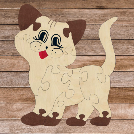 Drewniana wkładka Montessori dla dzieci - KOT | SENTOP