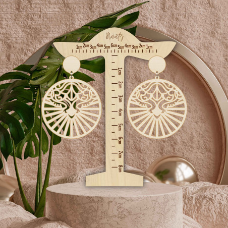 Drewniane naturalny kolczyki wiszące LILIEN - MONATY | SENTOP