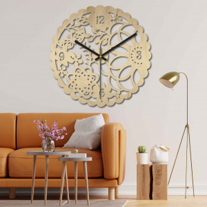 Drewniany zegar ścienny Butterfly Meadow - FORSED 2