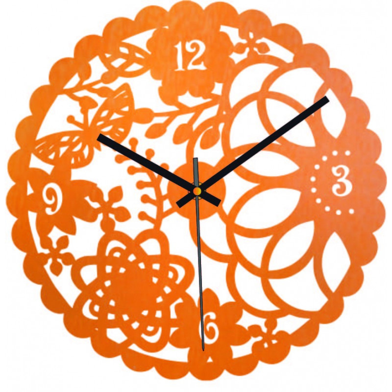 Drewniany zegar ścienny Butterfly Meadow - FORSED