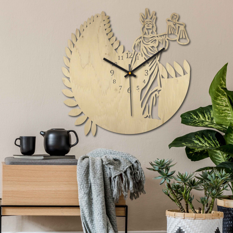 Zegar zodiaku - Waga - czarny i naturalny