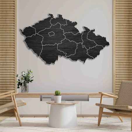 Drewniana mapa ścienna Czechy