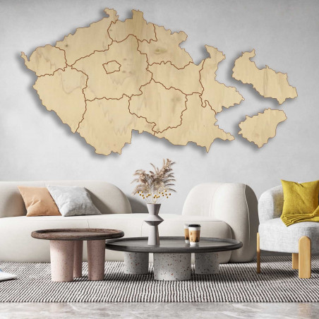 Drewniana mapa ścienna Czechy