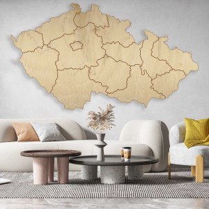 Drewniana mapa ścienna Czechy - 14 sztuk | SENTOP M002 2