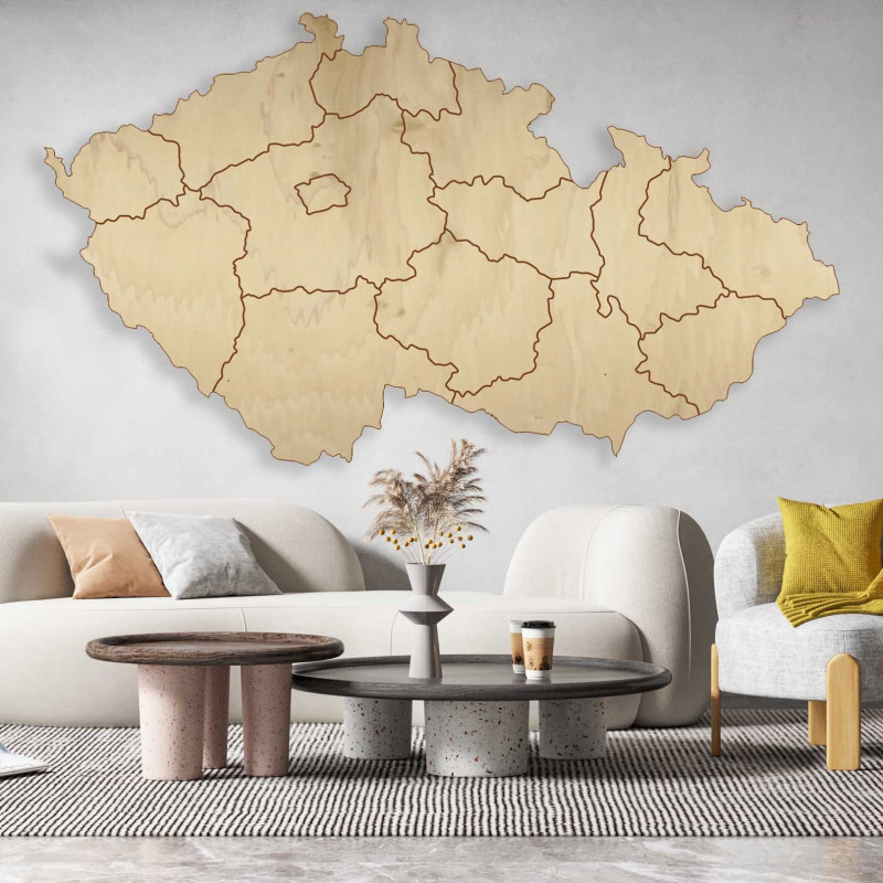 Drewniana mapa ścienna Czechy