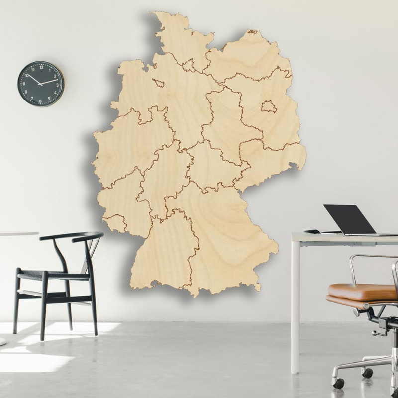 Drewniana mapa ścienna Niemiec