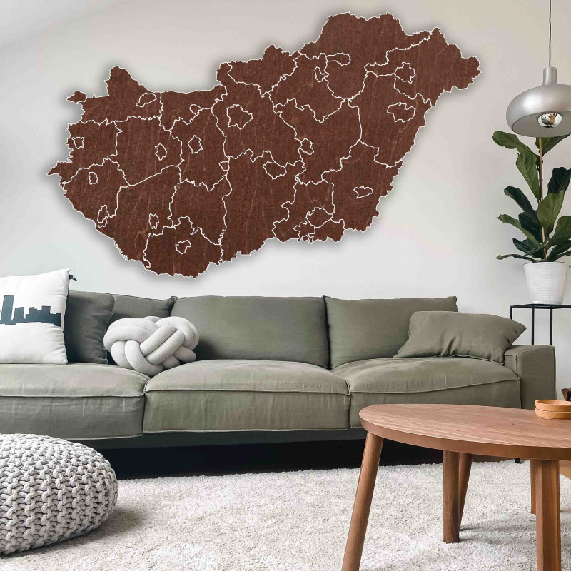 Drewniana mapa ścienna Węgier - 40 sztuk | SENTOP M005