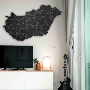 Drewniana mapa ścienna Węgier - 40 sztuk | SENTOP M005