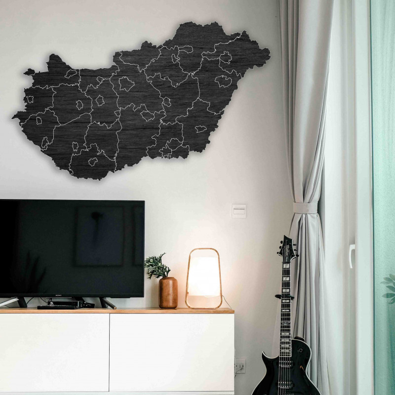 Drewniana mapa ścienna Węgier - 40 sztuk | SENTOP M005