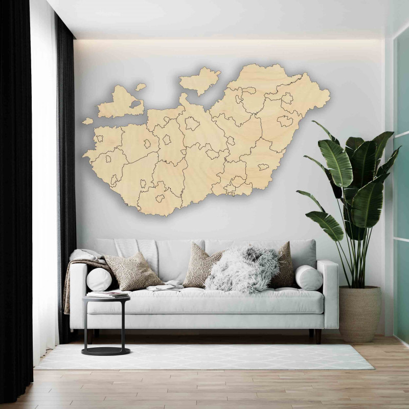 Drewniana mapa ścienna Węgier - 40 sztuk |...