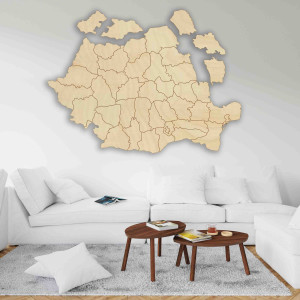 Drewniana mapa ścienna Romania - ROMA 2