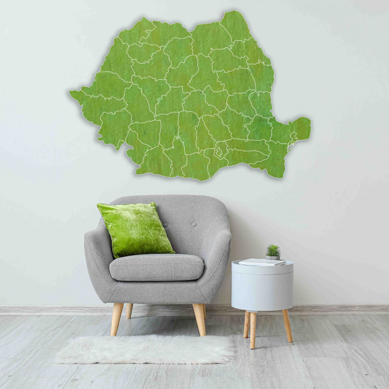 Drewniana mapa ścienna Romania - ROMA