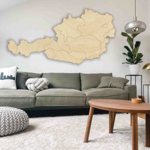 Drewniana mapa na ścianie Austrii - 10 szt | SENTOP 2