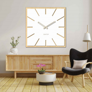 Drewniany zegar ścienny wykonany z HDF JAVOR - do 50 x 50 cm