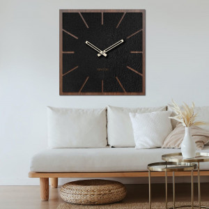 Drewniany zegar ścienny HDF Orzech - do 50 x 50 cm