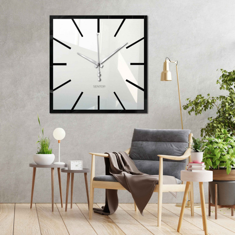 Lustro z zegarem ściennym w rozmiarze 30-50 cm