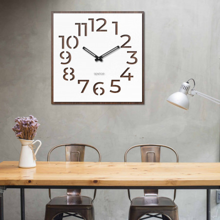 Drewniany zegar ścienny - Sentop | HDFK024 | orzech wenge