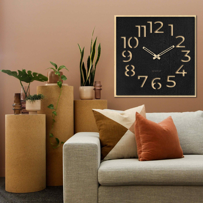 Drewniany zegar ścienny - Sentop | HDFK024 | klon