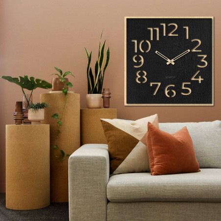 Drewniany zegar ścienny - Sentop | HDFK024 | klon