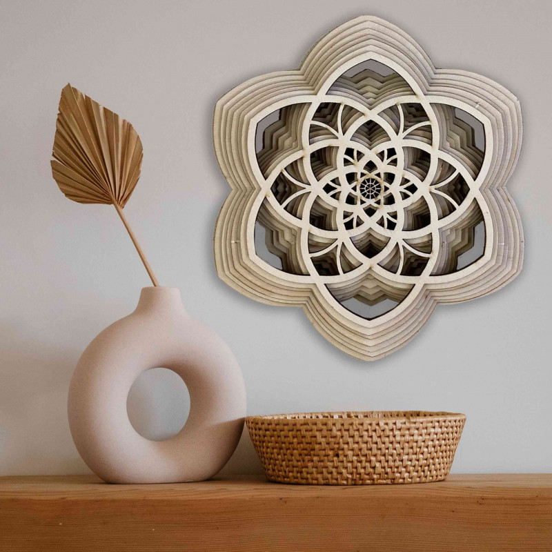 Drewniana mandala Harmonia wykonana z kilku...