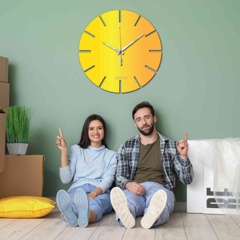 Kolorowy zegar ścienny z plexi - APLEND