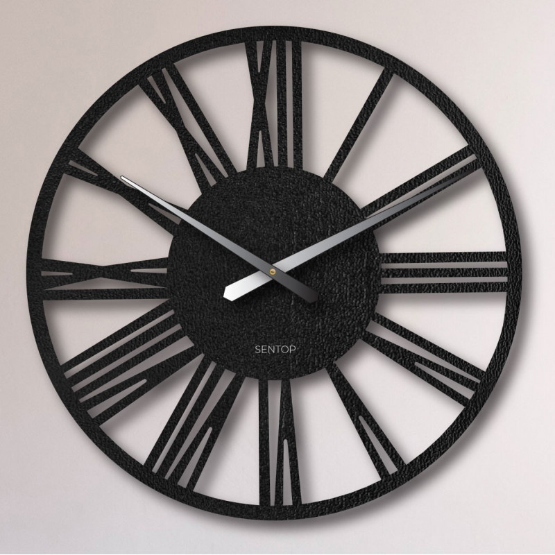 Duży zegar ścienny z cyframi rzymskimi - Sentop | 80-100 cm