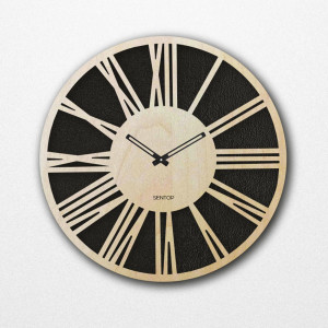 Zegar ścienny drewniany z cyframi rzymskimi - klon