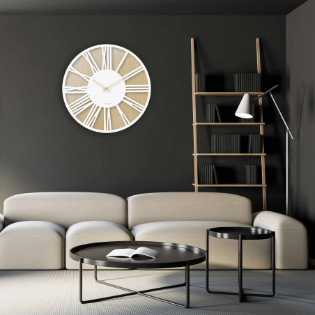 Drewniany zegar ścienny z cyframi rzymskimi - Sentop | HDFK029 | klon