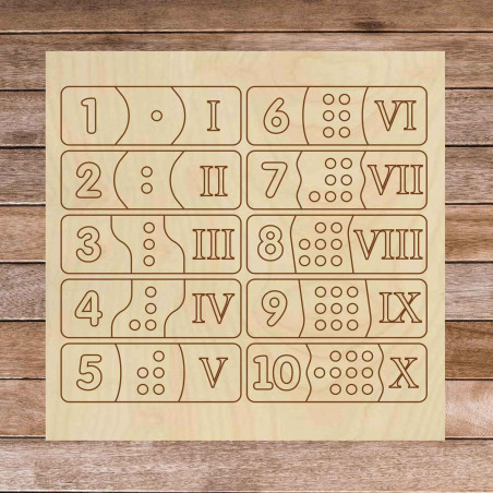 Puzzle drewniane dla dzieci - cyfry rzymskie 30 sztuk | SENTOP H003