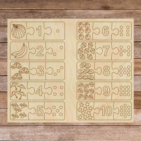 Drewniana układanka dla dzieci - Układanka trzyelementowa 30 elementów | GOLBIT