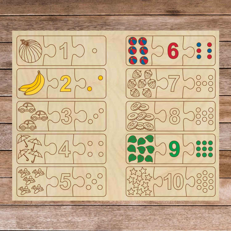 Puzzle drewniane dla dzieci - Układanka trzyczęściowa 30 sztuk | SENTOP H004
