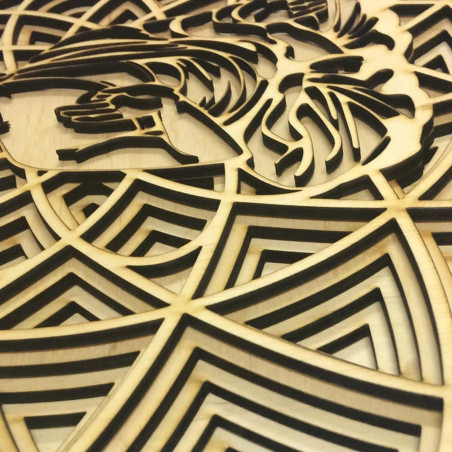 Obraz 3D na ścianie - Sentop | Mandala Budda | 90x90 cm z drewna