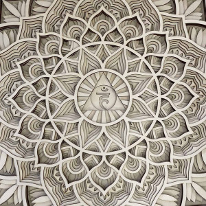 Duży, 3D, drewniany obraz ścienny I Mandala komunikacji 2
