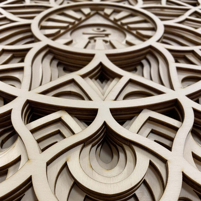 doskonałe drewniane malowidło ścienne I Mandala komunikacji